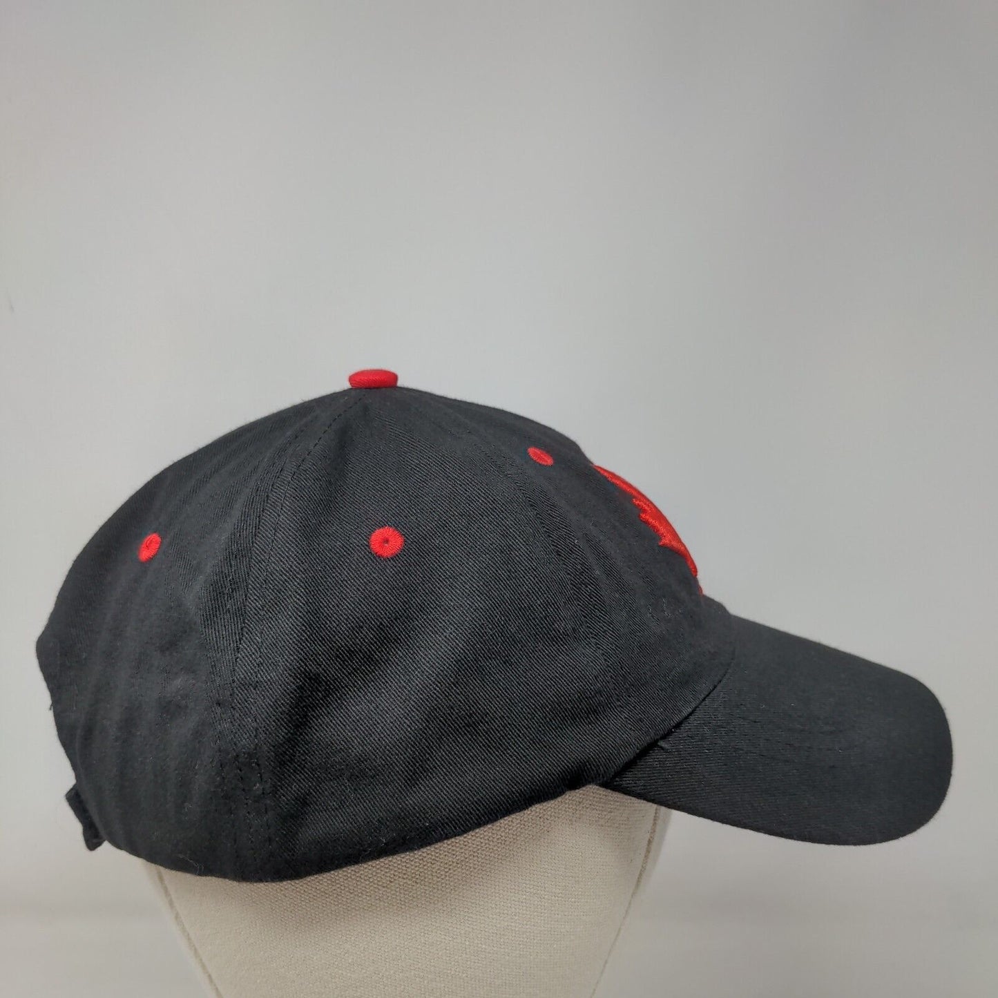 Canada Strapback Hat Black One Size Adjustable Embroidered Patriotic 6 Panel