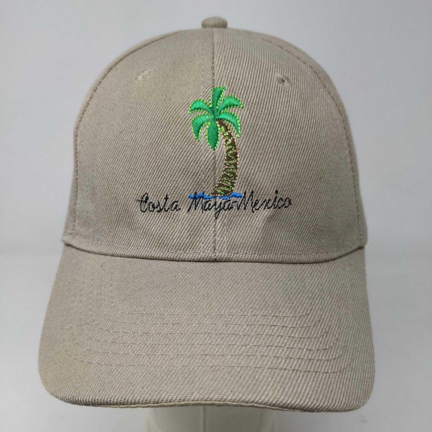 Club Cabo Men's Strapback Hat Tan Size OS Embroidered Costa Maya Mexico Logo