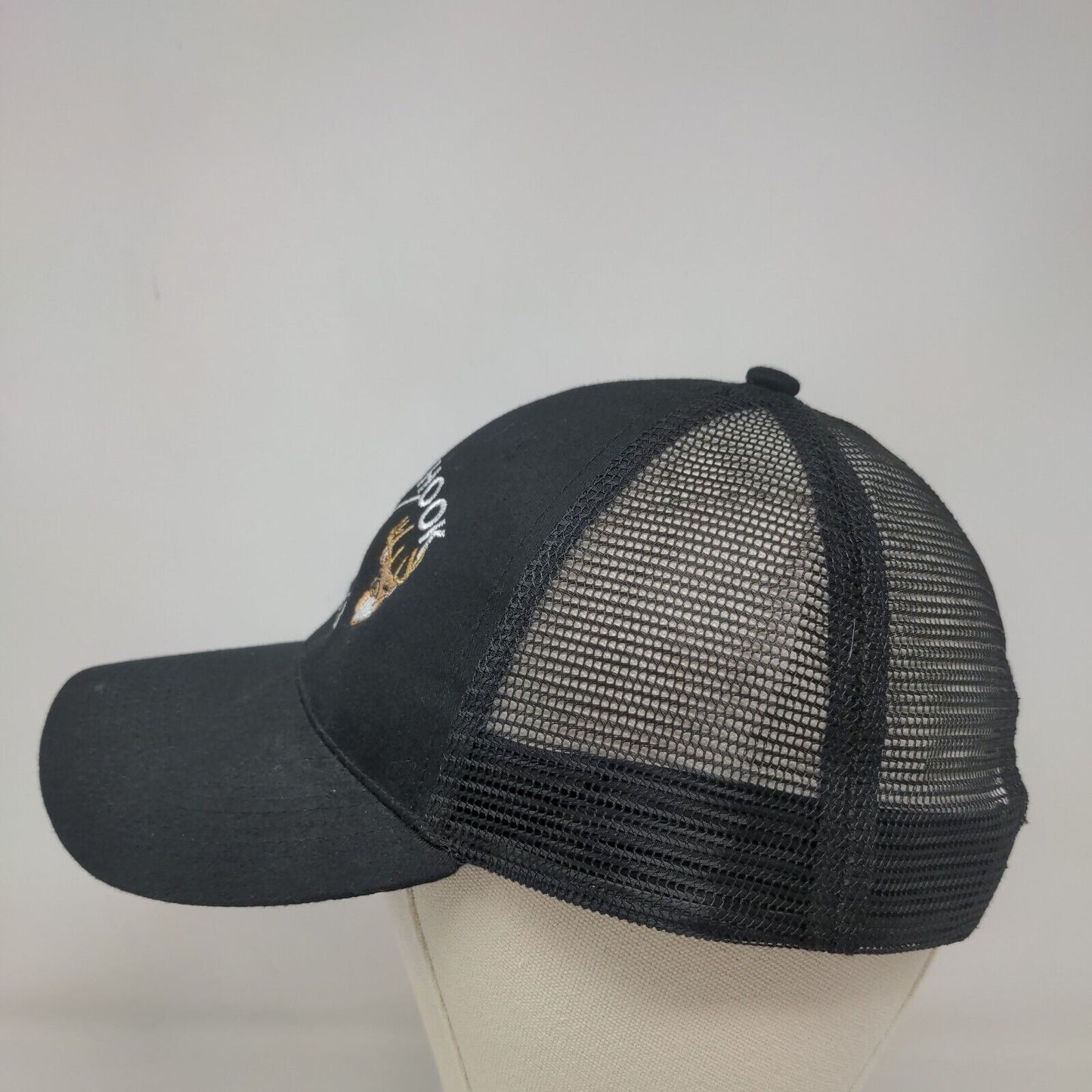 Cap'n Hook Sports Snapback Mesh Back Trucker Hat Black One Size Embroidered