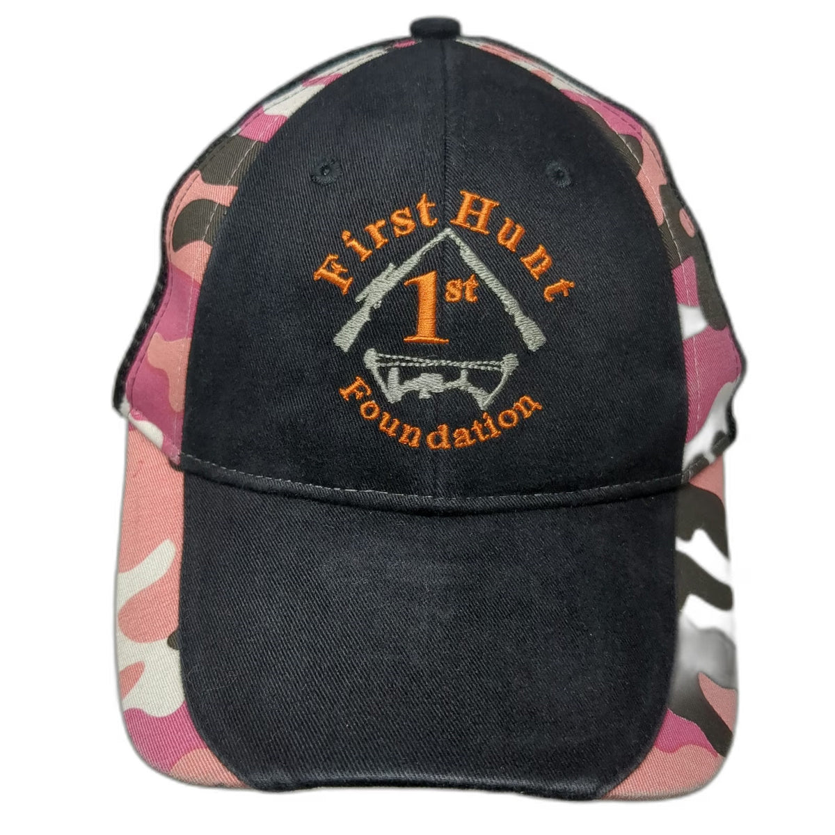 Mountain Lakes Baseball Cap Black One Size First Hunt Foundation Pink Camo Hat