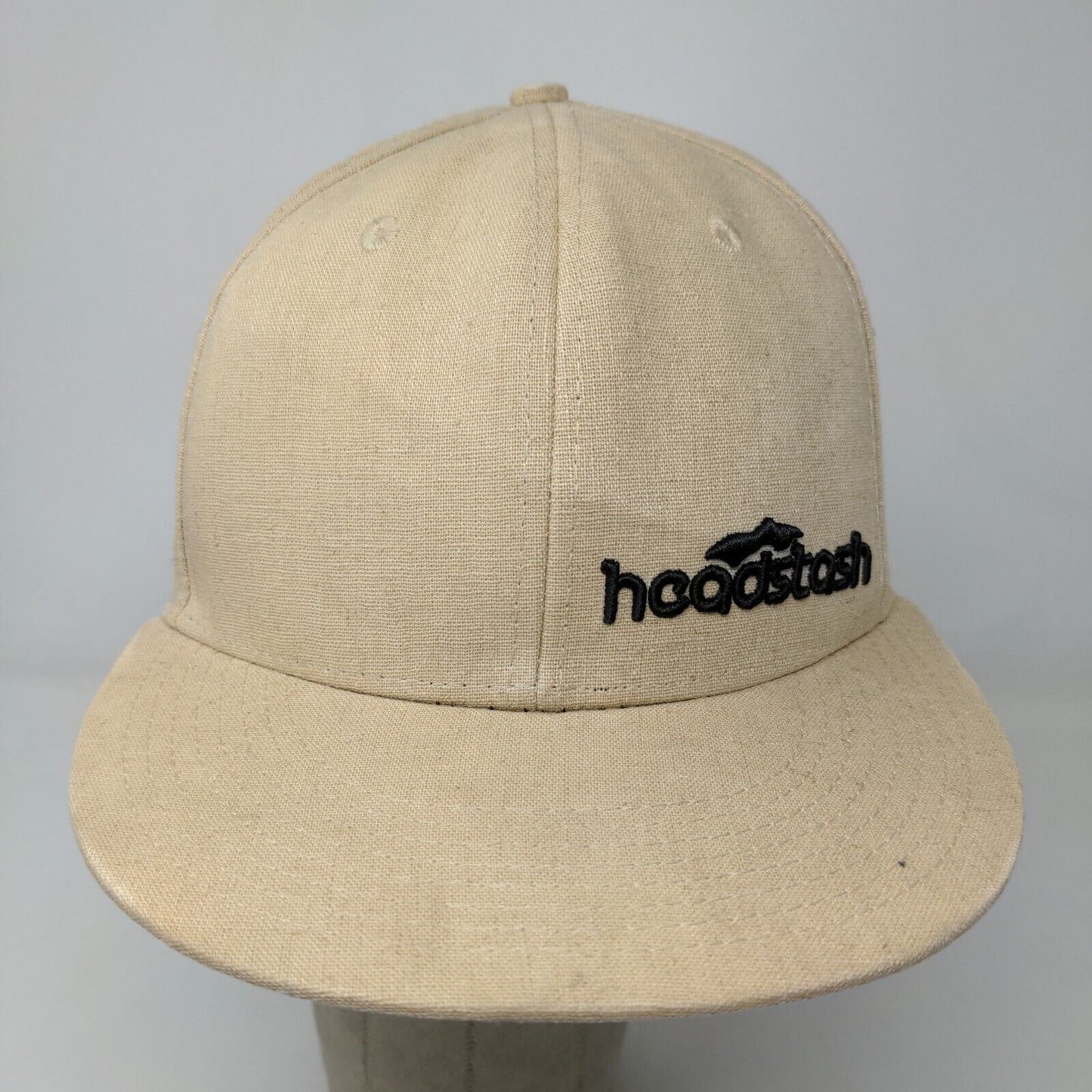 Headstash Grassroots Men's Fitted Hat Tan 100% Hemp Satin Lined Embroidered