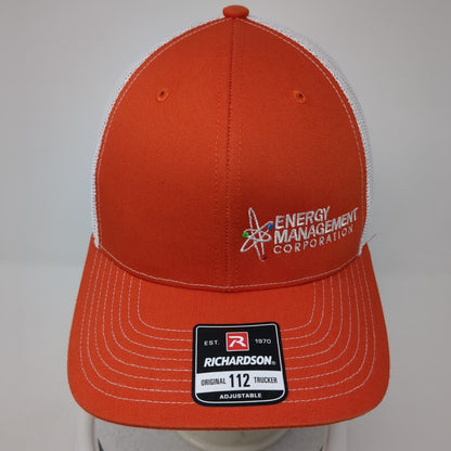 Energy Management Corporation Snapback Trucker Hat Orange OS Mesh Richardson