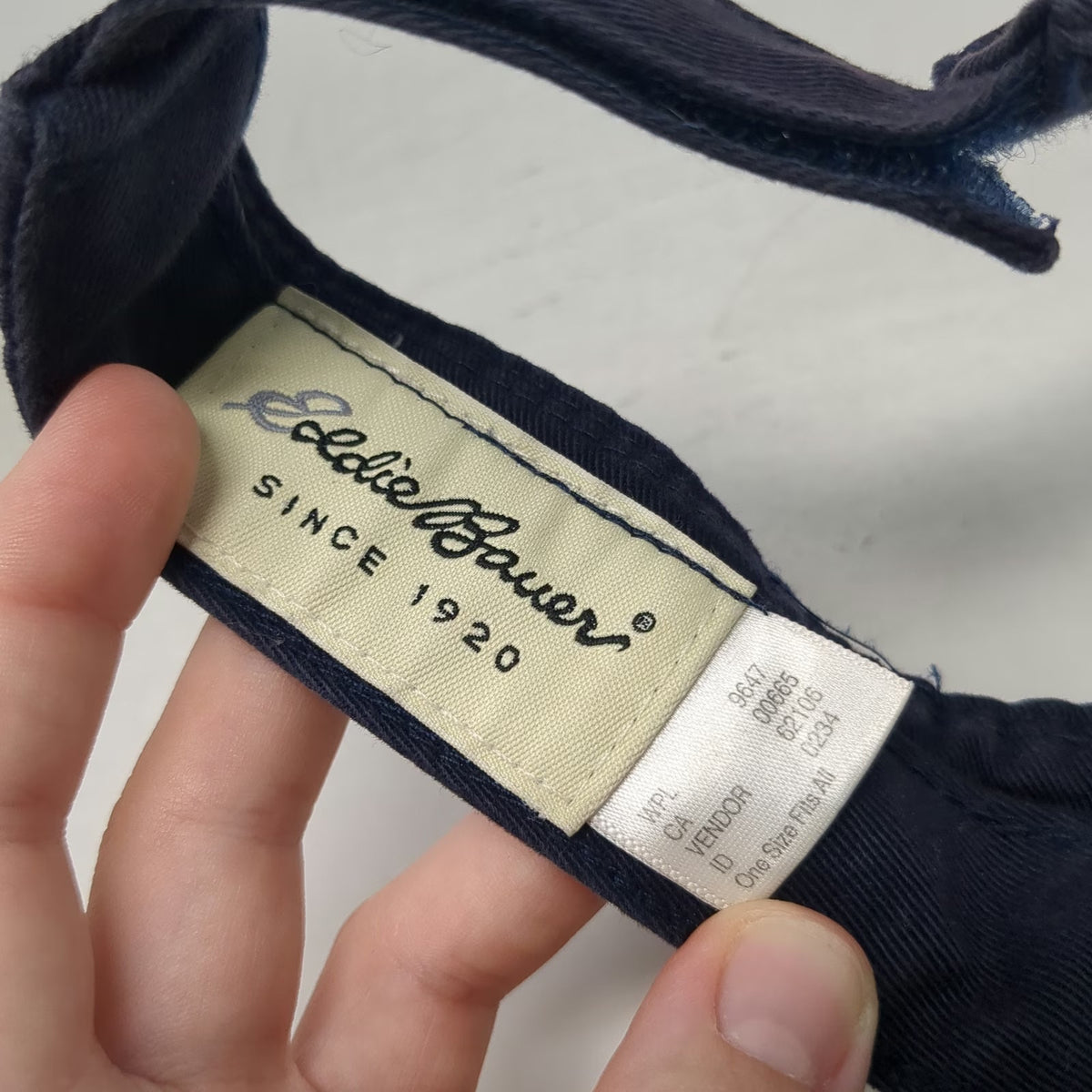 Eddie Bauer Visor Blue One Size Logo American Flag Strapback Cotton Hat Outdoors