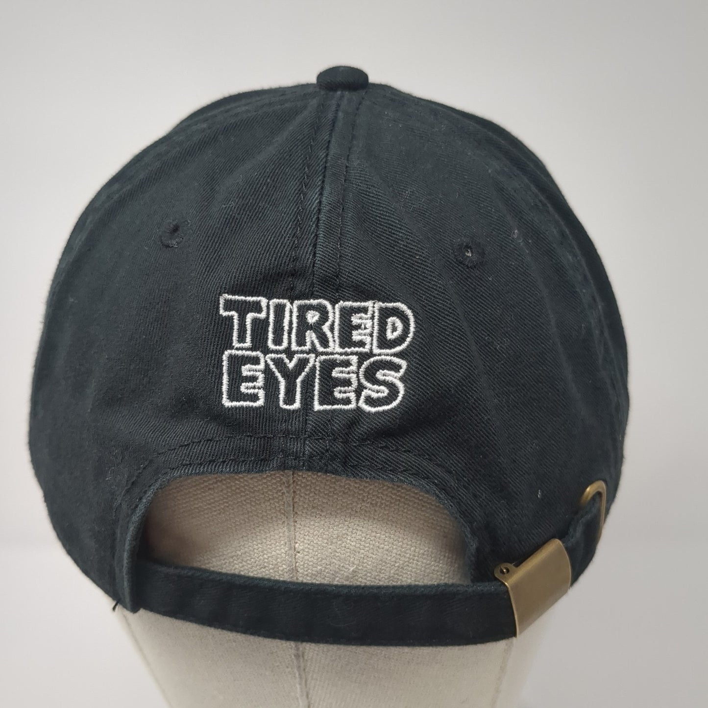 Tired Eyes Slideback Baseball Cap Black One Size Adjustable James AS Colour