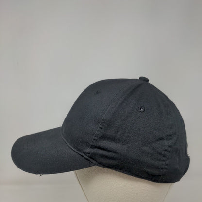 Unbranded Strapback Hat Black One Size Adjustable Vented Holes 6 Panel Blank
