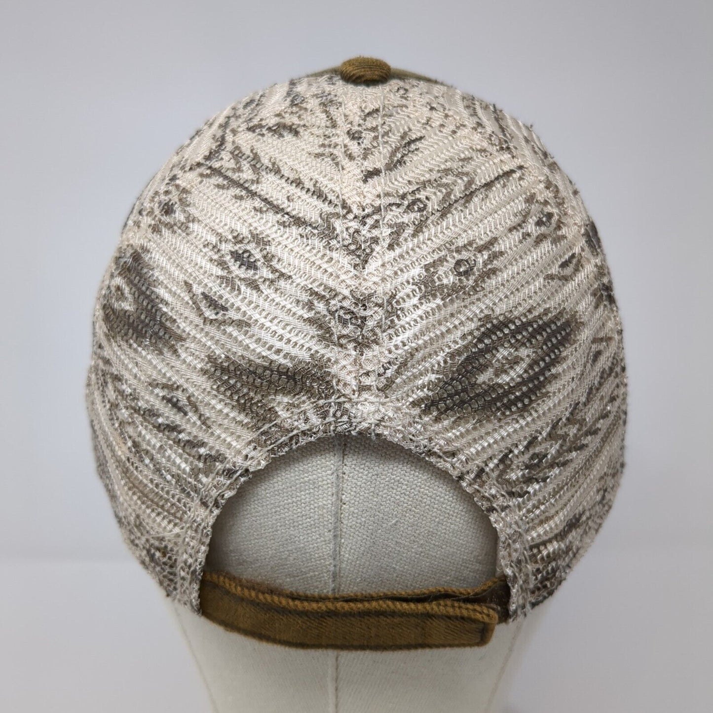 CAT Strapback Mesh Back Trucker Hat Brown OSFA Embroidered Aztec