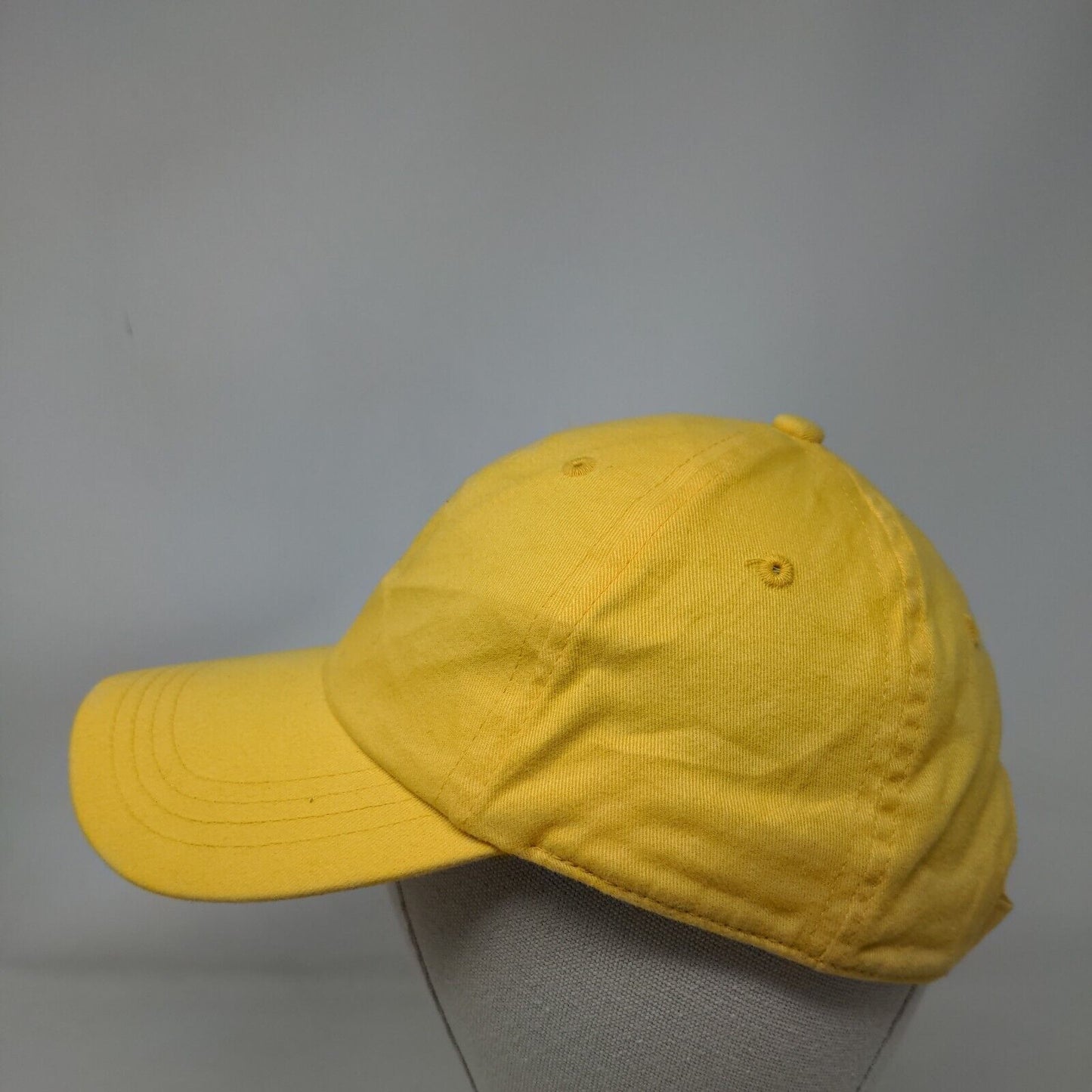 Unbranded Strapback Hat Yellow One Size Adjustable Solid 6 Panel Blank