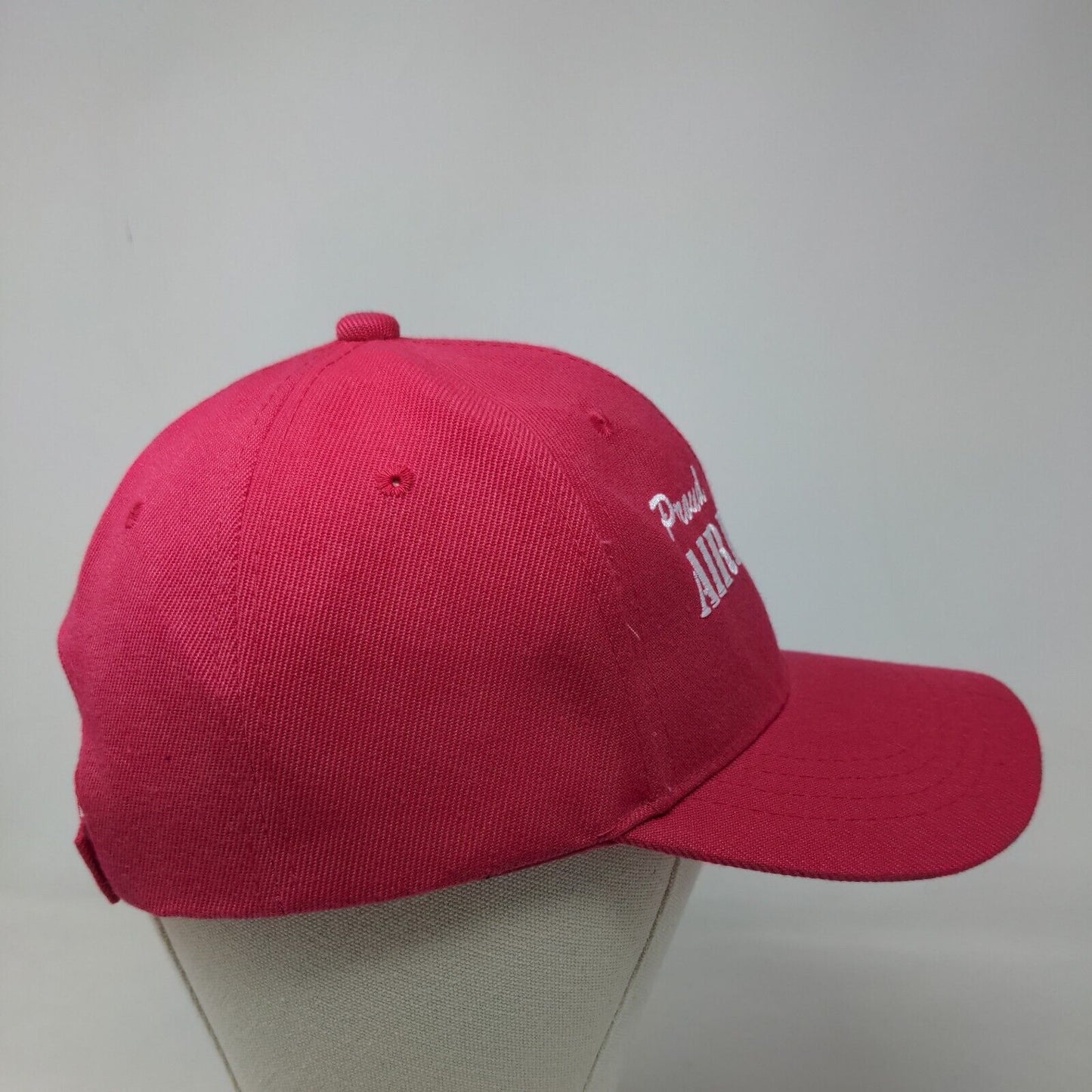 Unbranded Women's Strapback Hat Pink OSFA Embroidered Air Force Mom Logo Acrylic