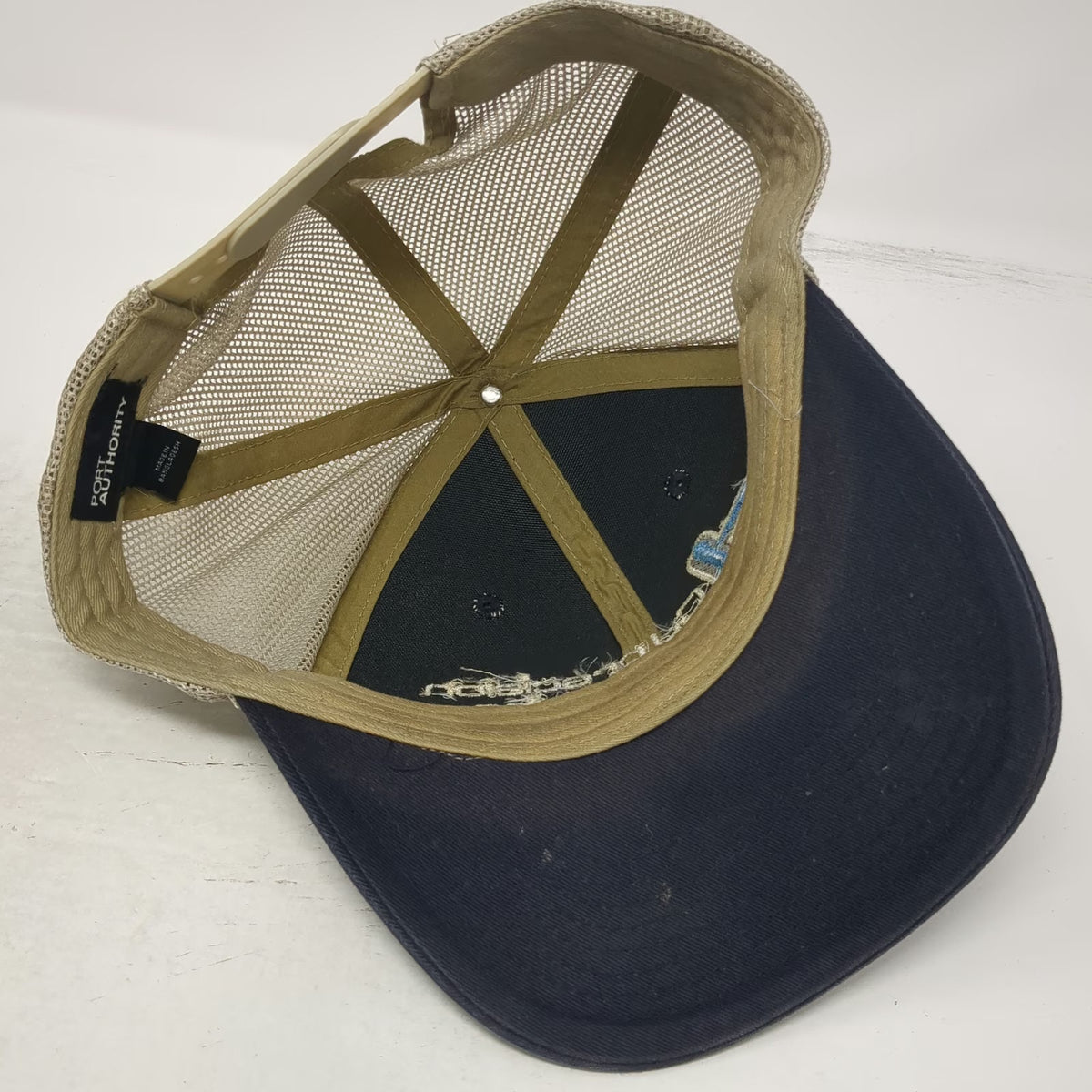 Port Authority Trucker Hat Blue One Size CJ Precision Machine Mesh Snapback