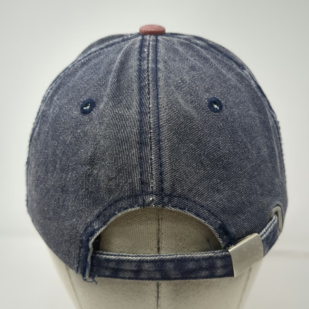 Blue US Navy Baseball Cap One Size American Flag Faded Denim Distressed Hat