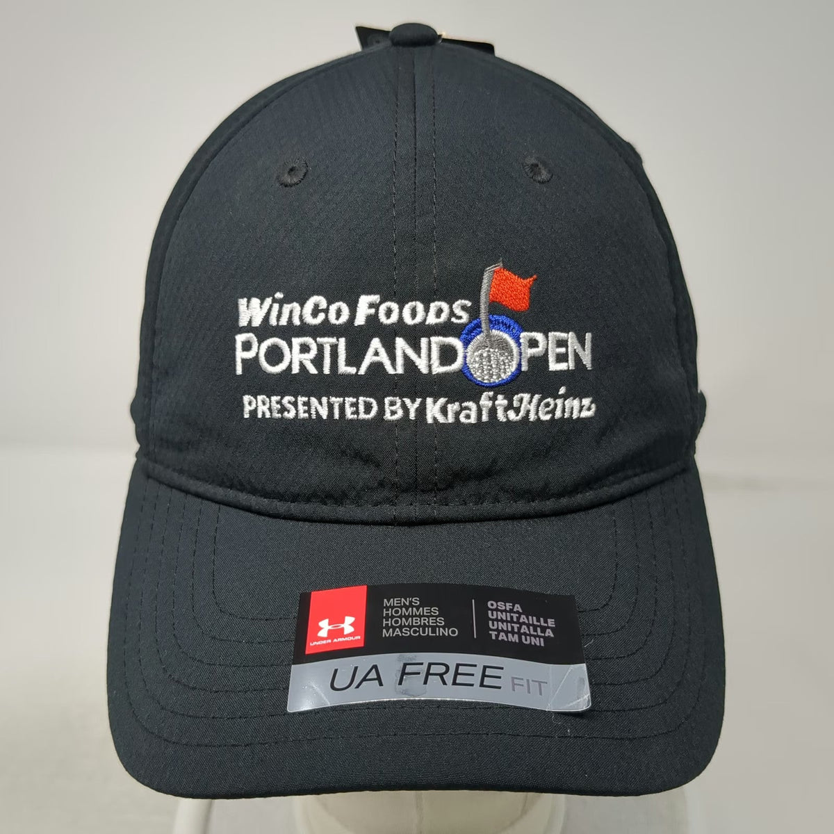 Under Armour Baseball Cap Black One Size WinCo Foods Portland Open Golf Hat Tour