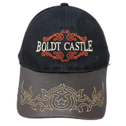 CSI Boldt Castle Hat Black Brown One Size Baseball Cap Faux Leather Brim