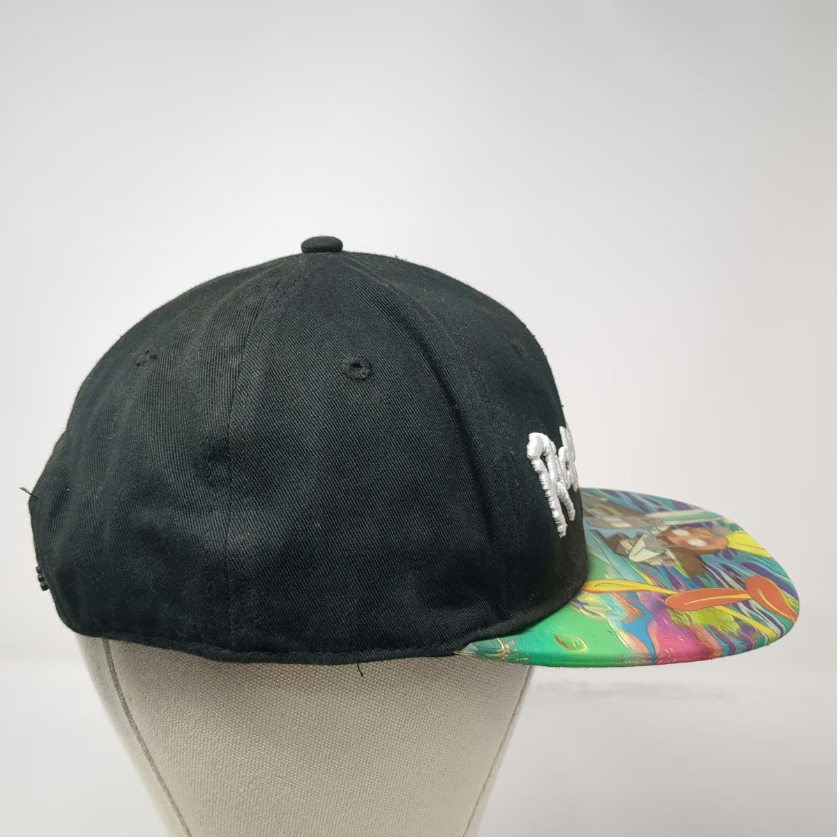 Bioworld Snapback Black One Size Rick and Morty Graphic Brim Embroidered Hat