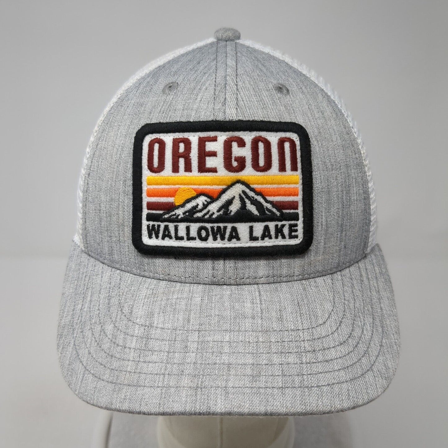 Oregon Wallowa Lake Snapback Trucker Hat Gray OS Adjustable Mesh Back Legacy