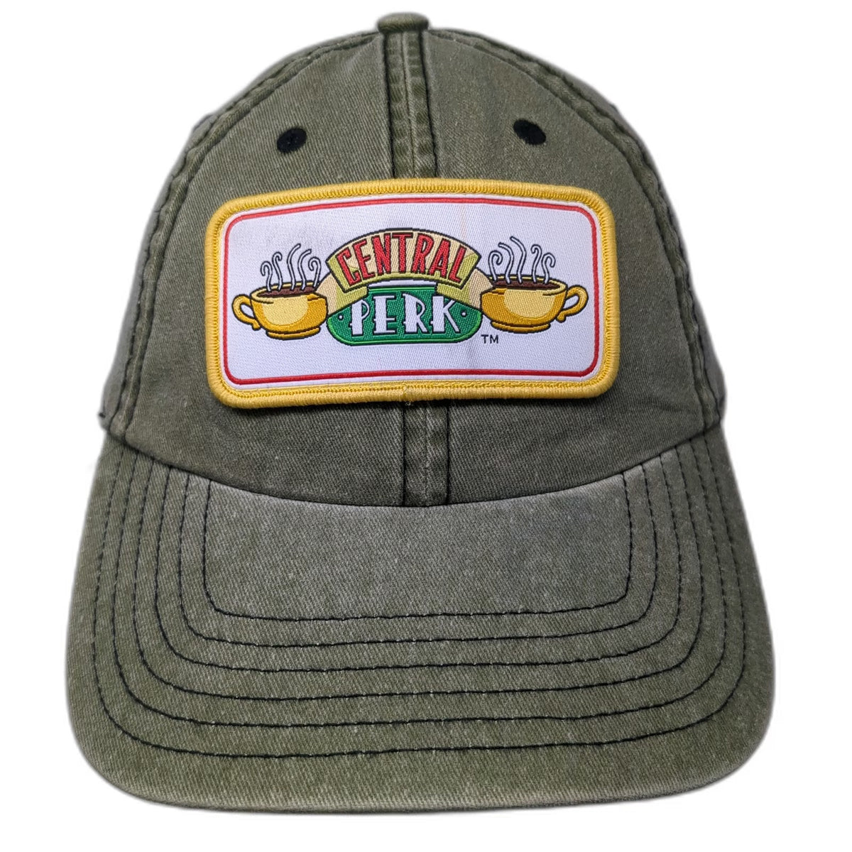 Friends Central Perk Baseball Cap Green One Size Slideback Coffee Shop Patch Hat