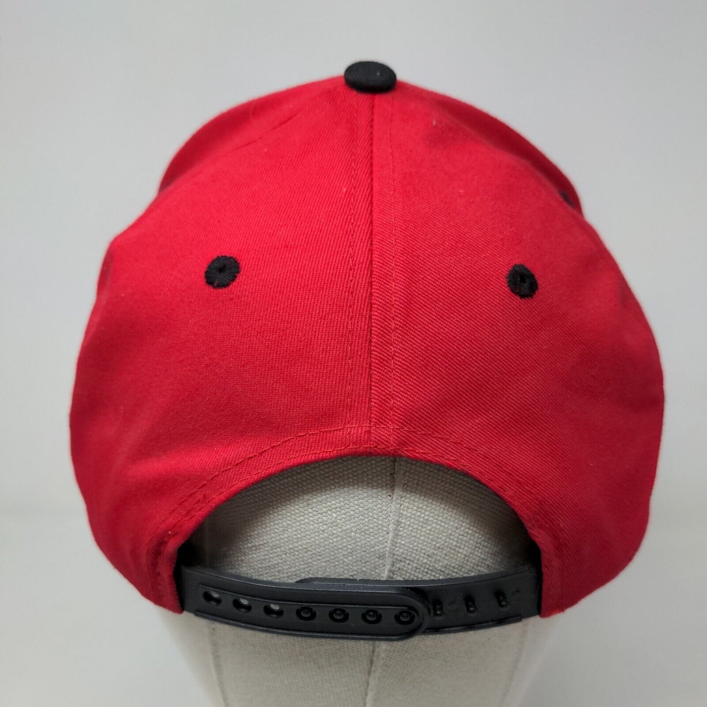 Unbranded Men's Snapback Hat Red Black Embroidered Logo Adjustable California