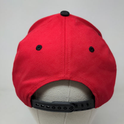 Unbranded Men's Snapback Hat Red Black Embroidered Logo Adjustable California