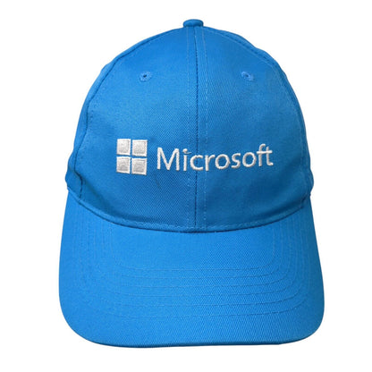 Microsoft Strapback Hat Blue 54cm Adjustable YouthSpark Camper 6 Panel