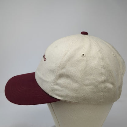 Trend Snapback Hat Beige Red One Size Two Tone Babe Farms Made in USA Graphic