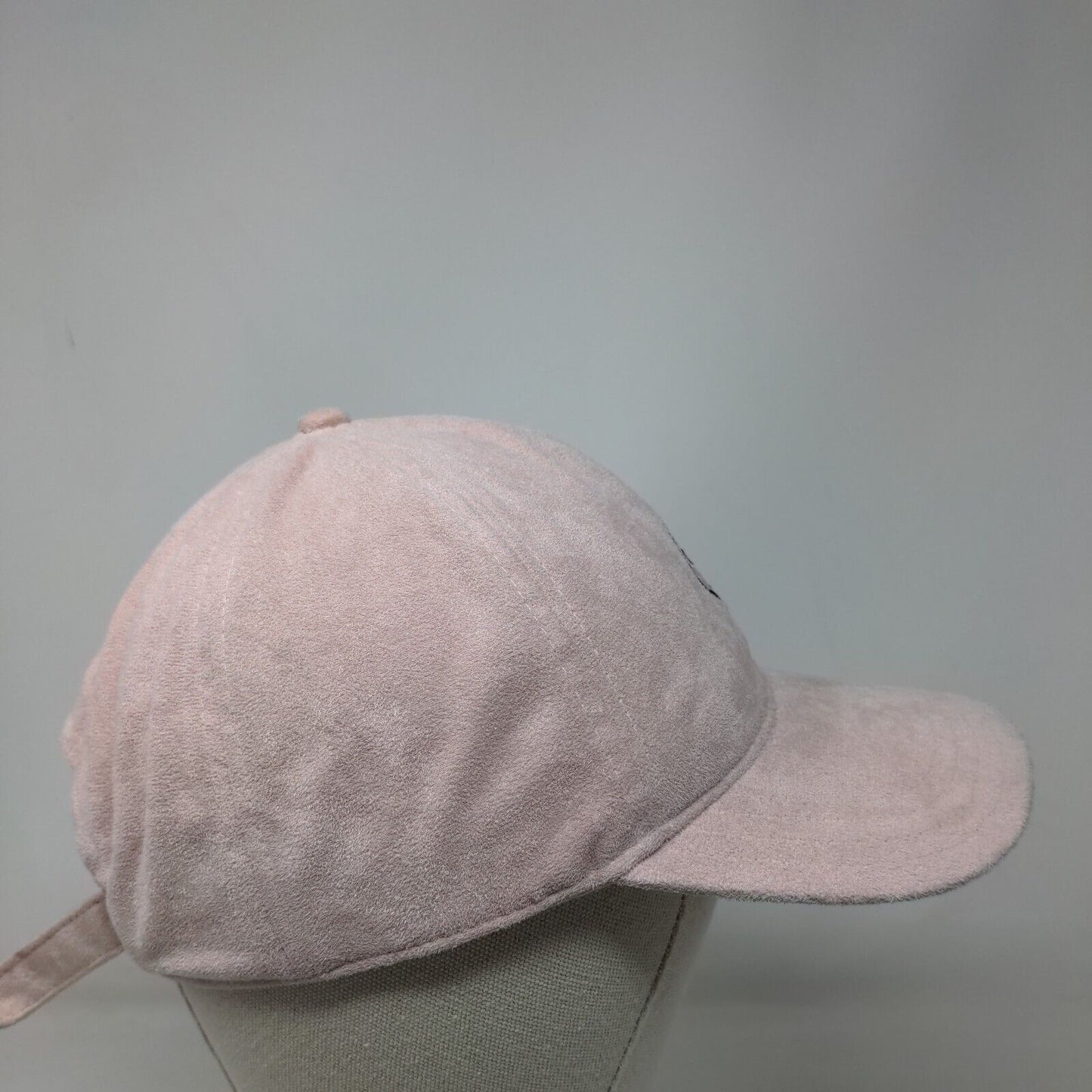 Doughnut Slideback Hat Pink One Size Adjustable Embroidered Velour 6 Panel