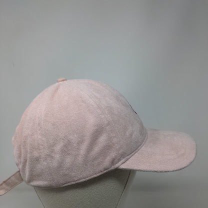 Doughnut Slideback Hat Pink One Size Adjustable Embroidered Velour 6 Panel