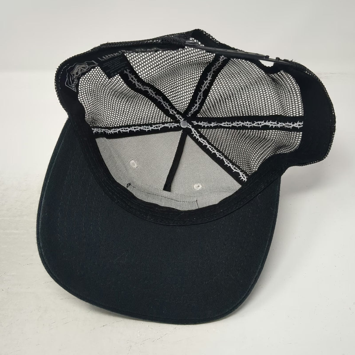 Lurking Class Trucker Hat Black One Size Skull Reaper Mesh Barbed Wire Tape