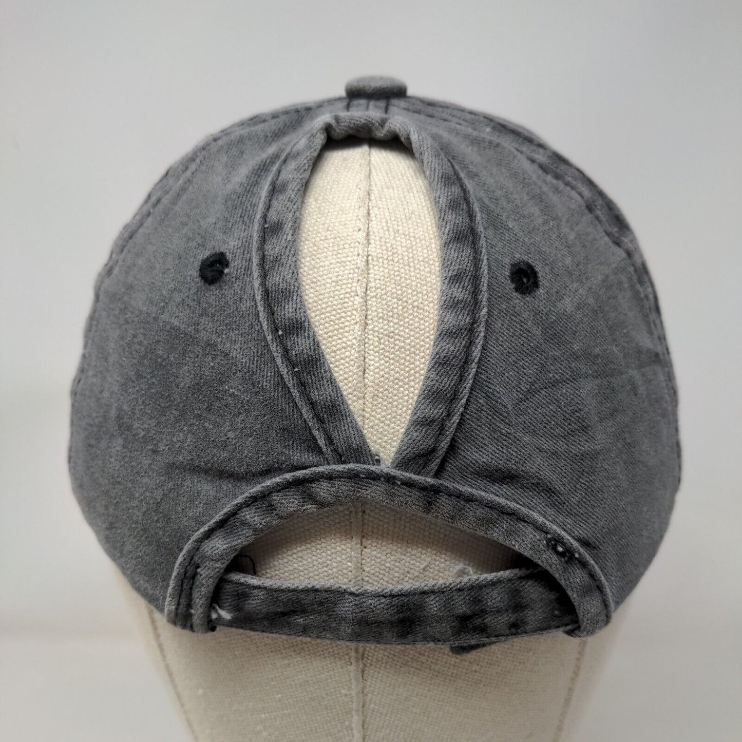 Unbranded Strapback Pony Cap Gray One Size Adjustable 6 Panel Blank Cotton