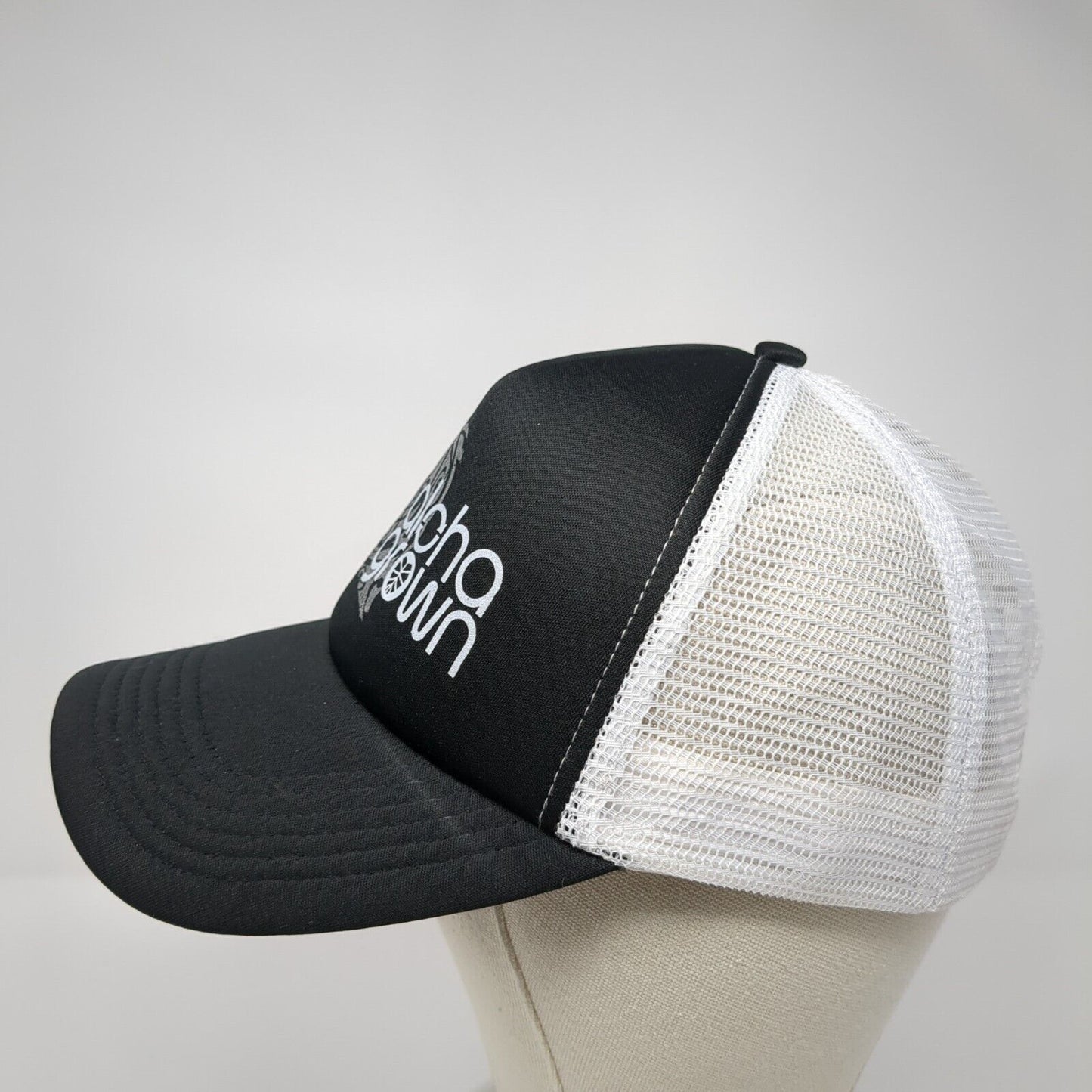 Aloha Grown Snapback Trucker Hat Black One Size Adjustable Mesh Back 6 Panel