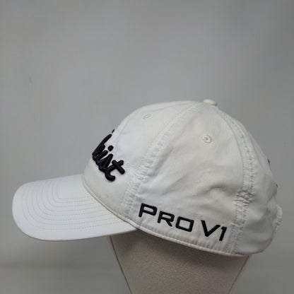Titleist FJ Pro V1 Slideback Golf Hat White One Size Embroidered Adjustable