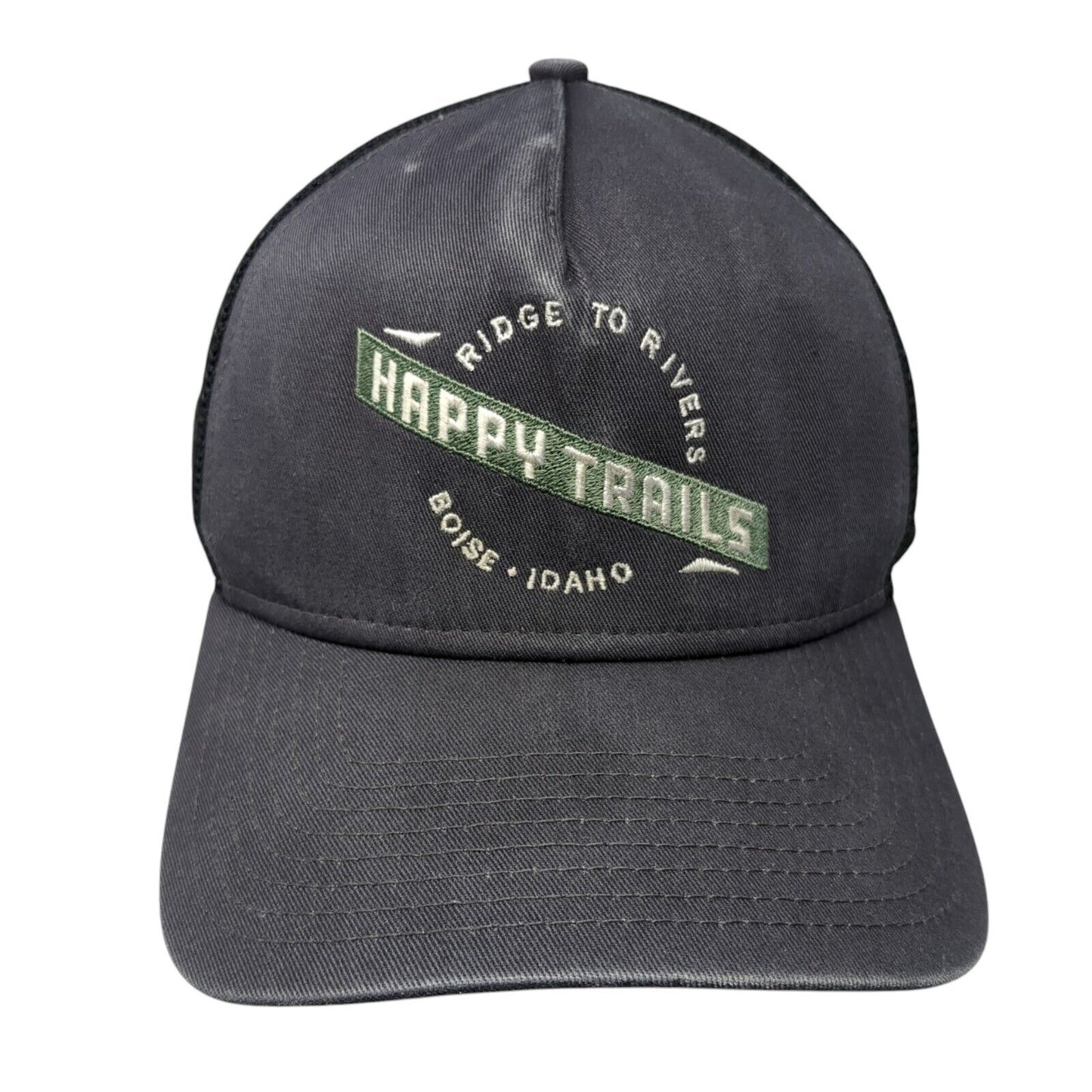 Happy Trails Snapback Trucker Hat Gray One Size Mesh Back New Era
