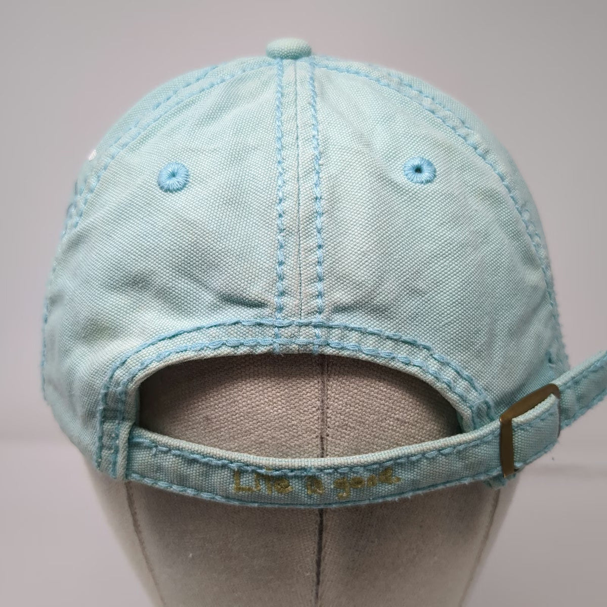 Life is Good Baseball Cap Blue One Size Organic Cotton Floral Adjustable Hat