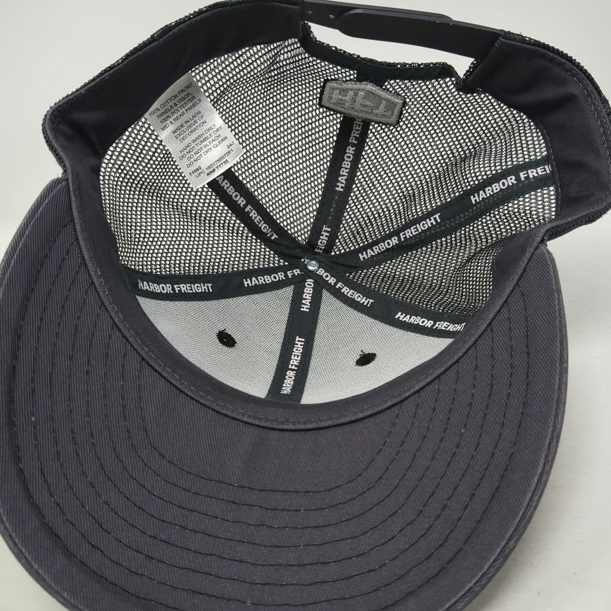 Harbor Freight Trucker Hat Gray One Size Mesh Back Snapback Patch HFT Est 1977