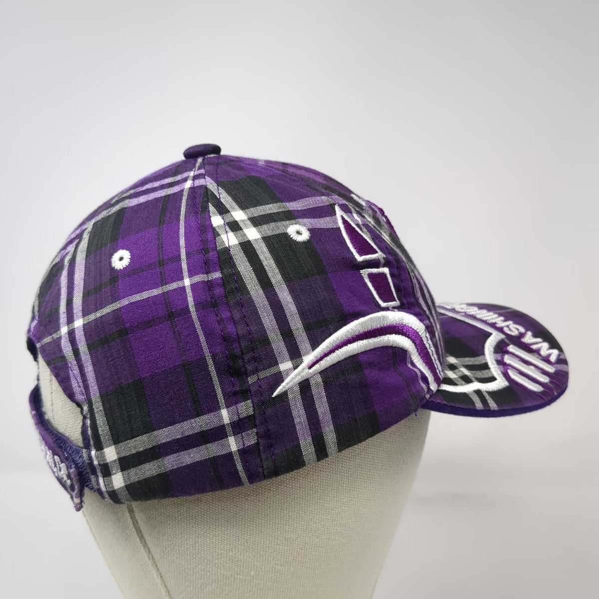 City Hunter Baseball Cap Purple One Size Plaid Interlocking DC Washington DC Hat