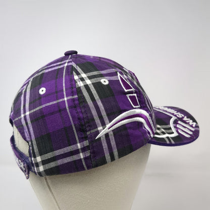 City Hunter Baseball Cap Purple One Size Plaid Interlocking DC Washington DC Hat