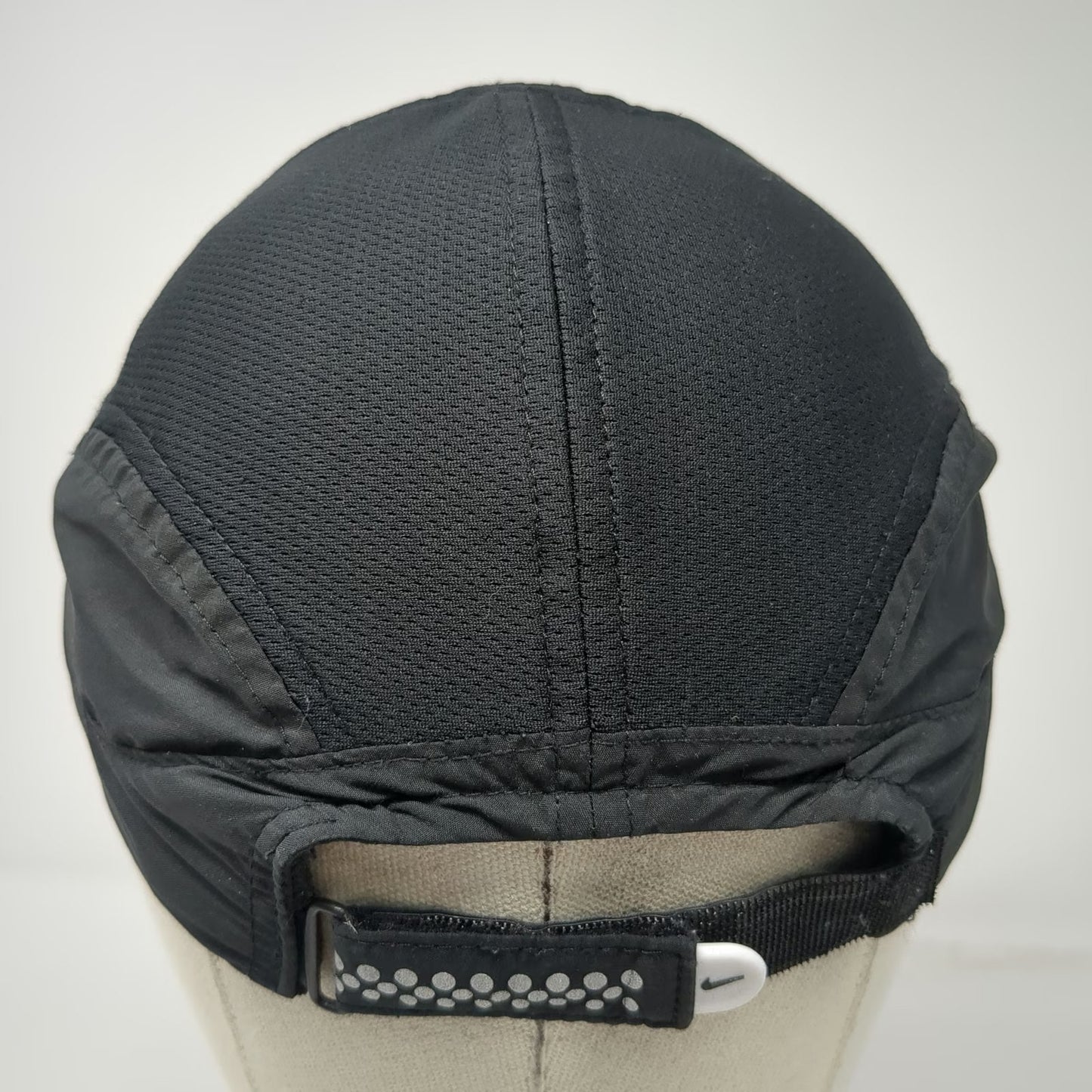Nike Baseball Cap Black One Size Mesh Fit Dry Performance Swoosh Strapback Hat