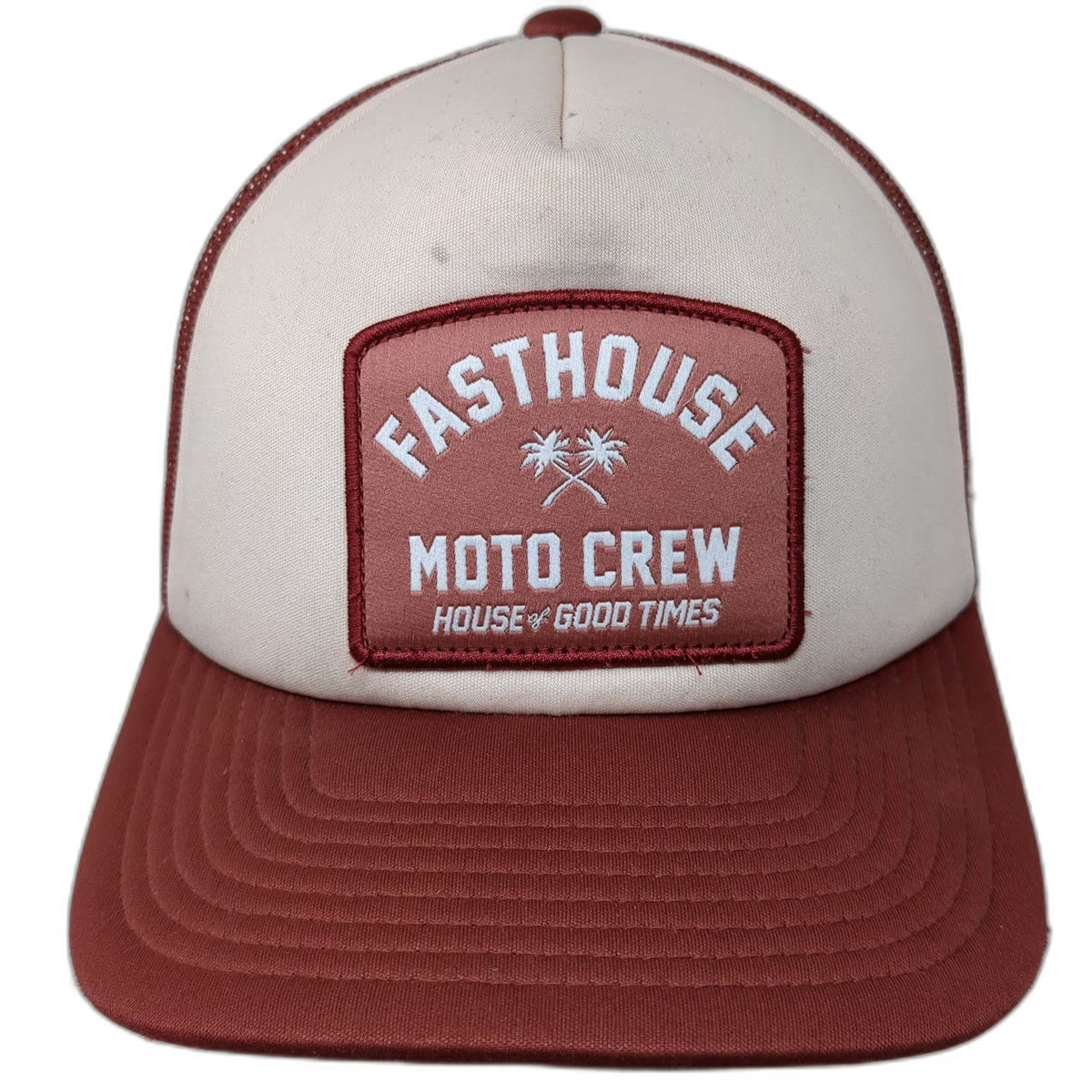 Fasthouse Trucker Hat Red One Size Moto Crew Mesh Snapback House of Good Times