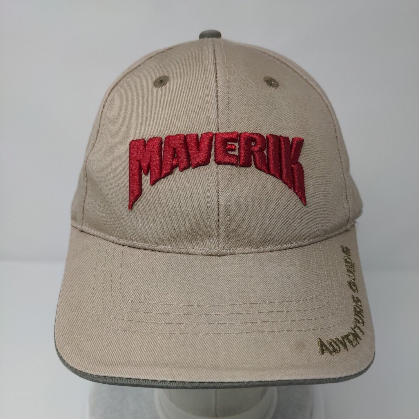 Maverik Adventure Guide Strapback Hat Tan One Size Embroidered