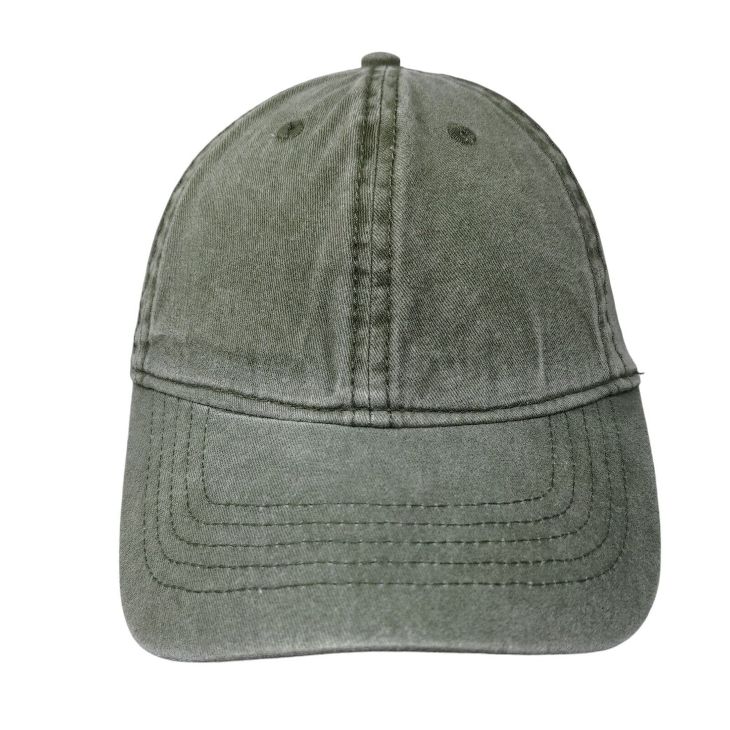 Unbranded Slideback Hat Green One Size Adjustable Vented Holes Blank Cotton
