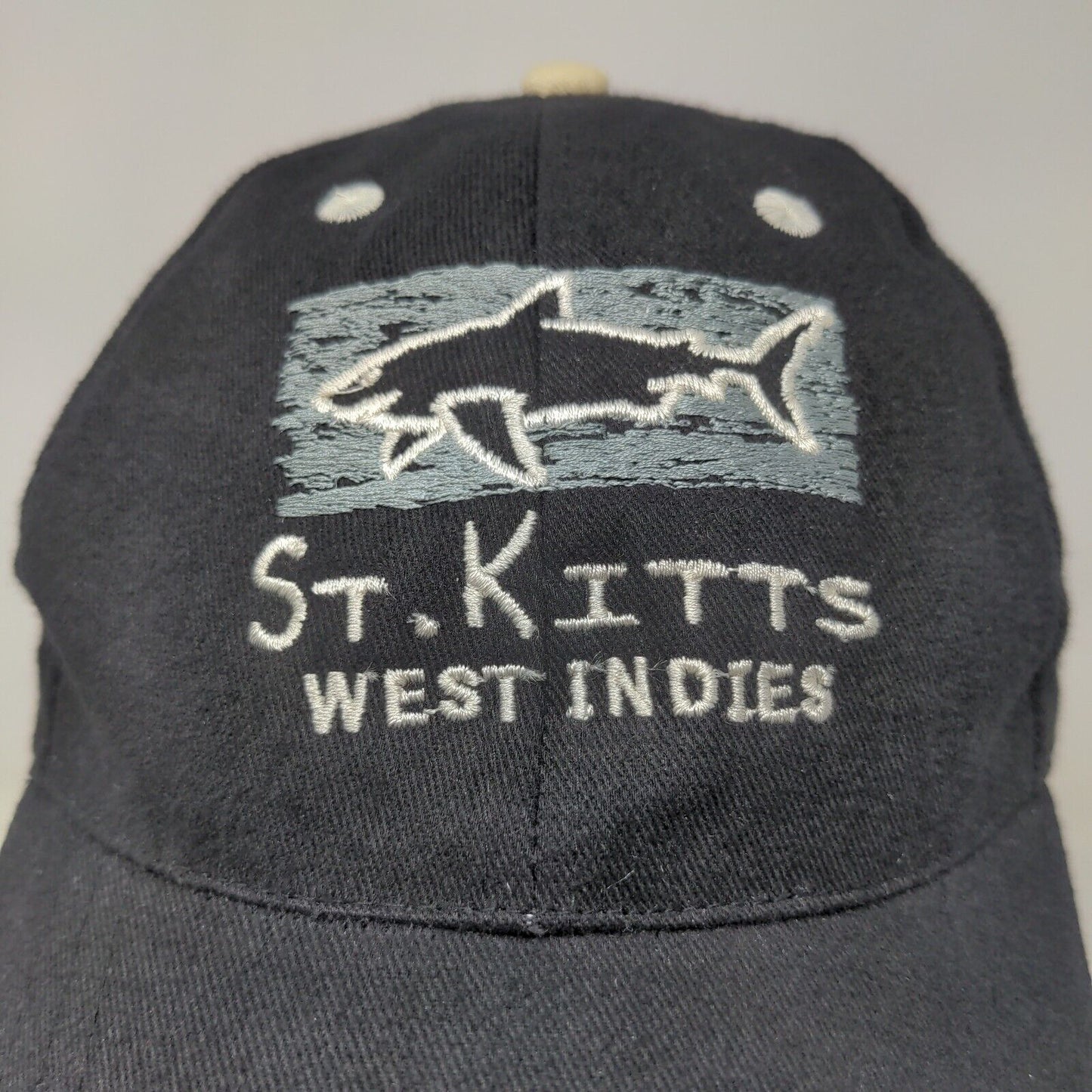 Rima Men's Strapback Hat Black Embroidered St. Kitts West Indies Logo