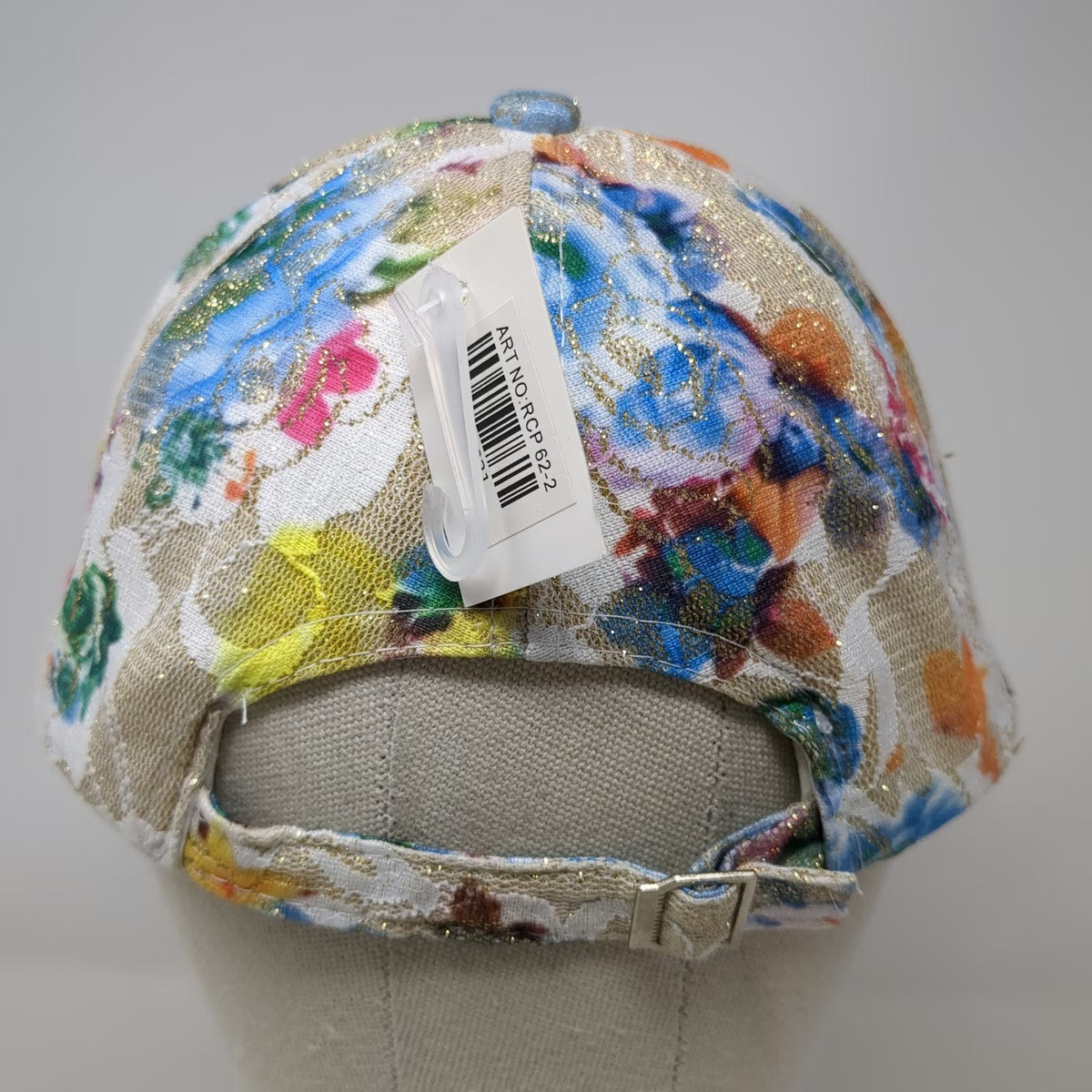 White Baseball Cap OSFM Aruba Rhinestone Gem Floral Sparkle Bling Embellished