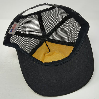 NRA Trucker Hat Black Yellow Vintage Mesh Snapback Scrambled Eggs Made in USA