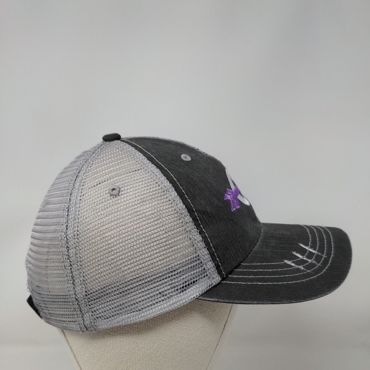 CC Strapback Mesh Back Trucker Hat Gray OSFA Embroidered Arrow Logo