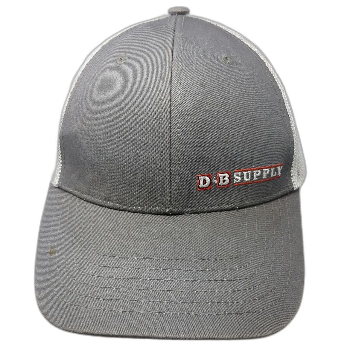 Outdoor Cap Trucker Hat Gray White Red One Size D&B Supply Mesh Snapback Hat
