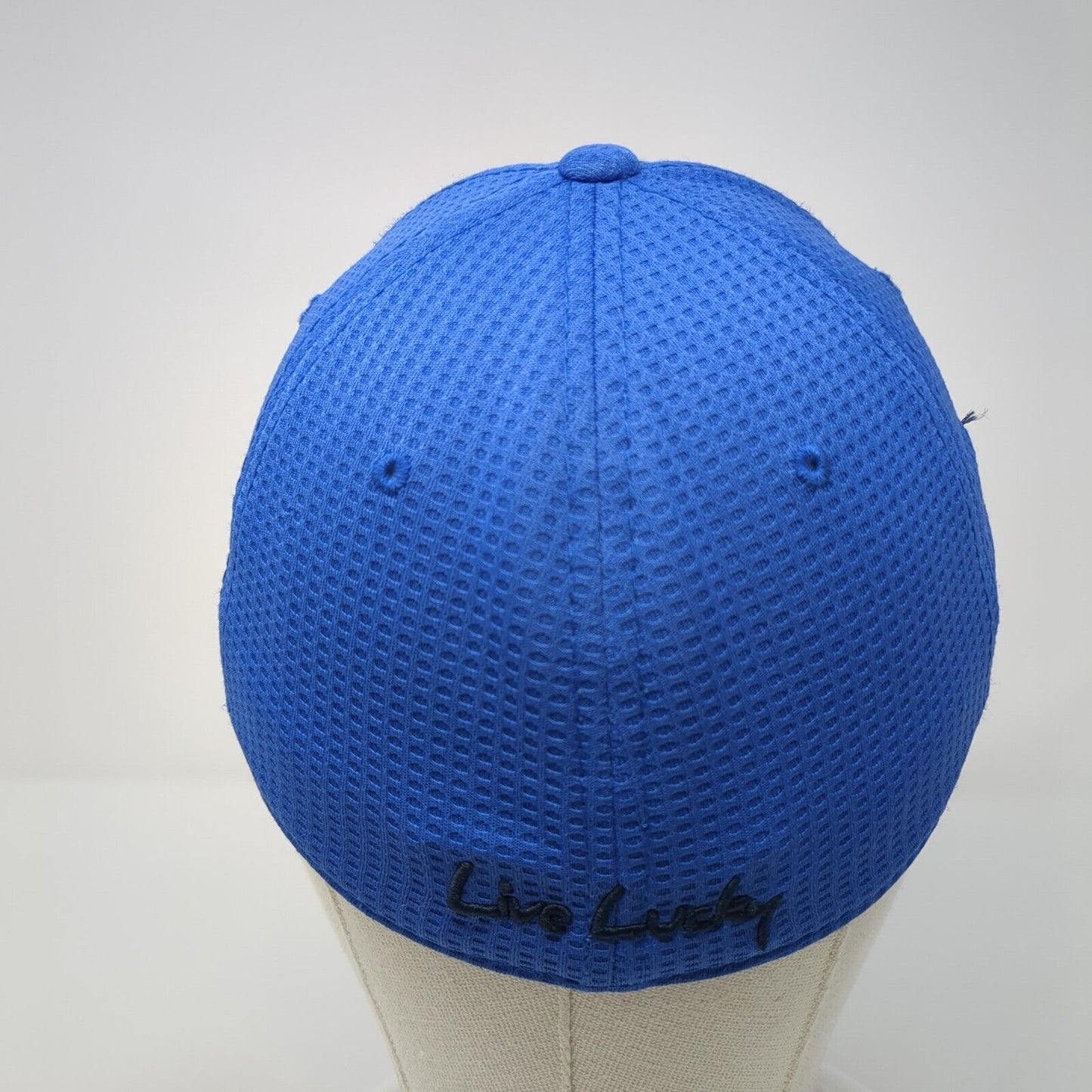 Live Lucky Fitted Baseball Cap Blue Medium Memory Fit Embroidered Black Clover
