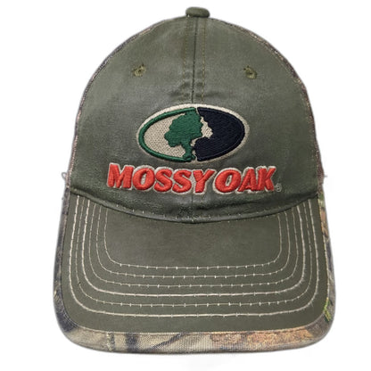 Mossy Oak Baseball Cap Green Camo OSFM Mesh Back Strapback Hunting Outdoor Hat