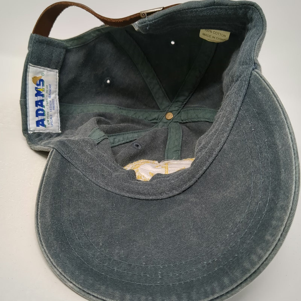 Adams Baseball Cap Green One Size Chesapeake Area Captains Hat Anchor Leather