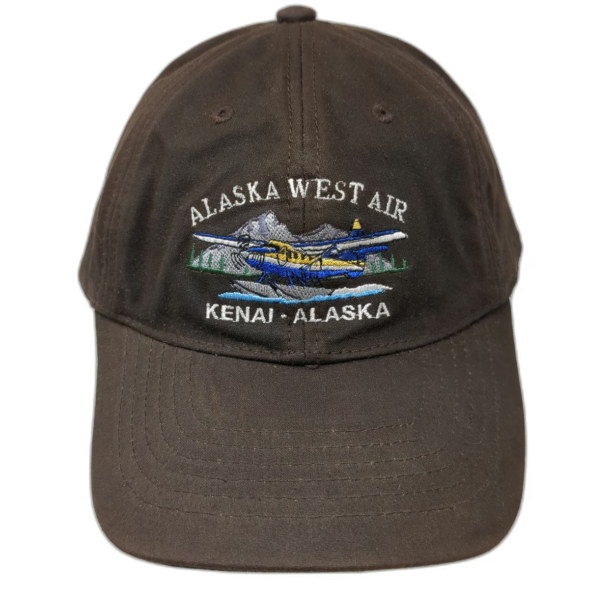 Drift Creek Outdoors Brown Baseball Oilskin Hat Alaska West Air Seaplane Kenai
