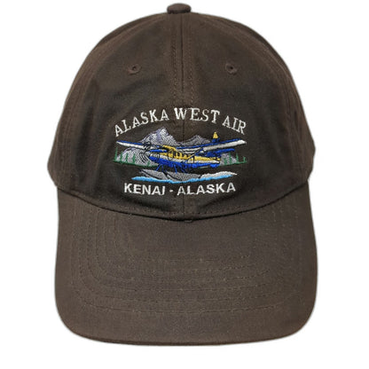 Drift Creek Outdoors Brown Baseball Oilskin Hat Alaska West Air Seaplane Kenai