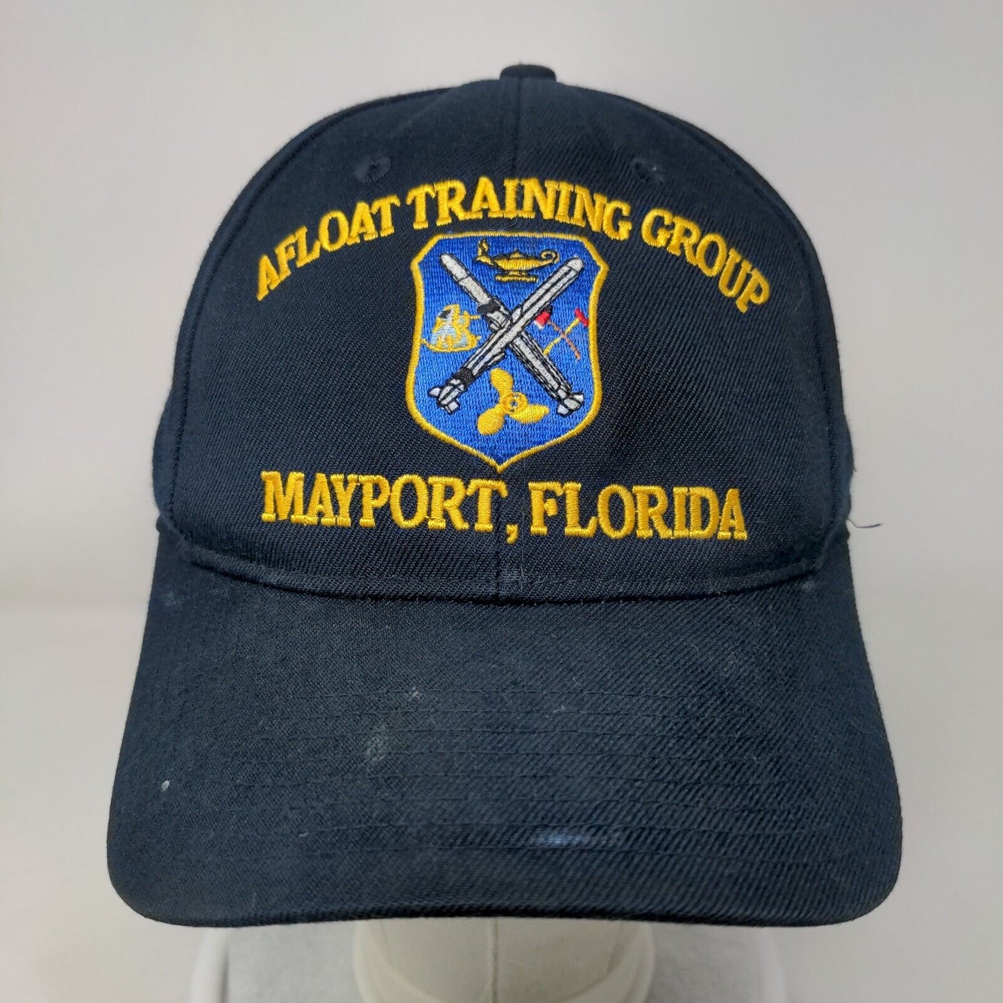 Afloat Training Group Mayfort Florida Strapback Hat Blue One Size Embroidered