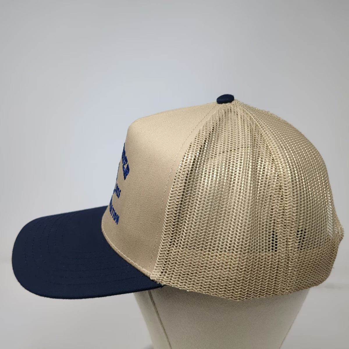 Otto Trucker Hat Beige Blue One Size Alexander Cowboy Association Snapback Mesh